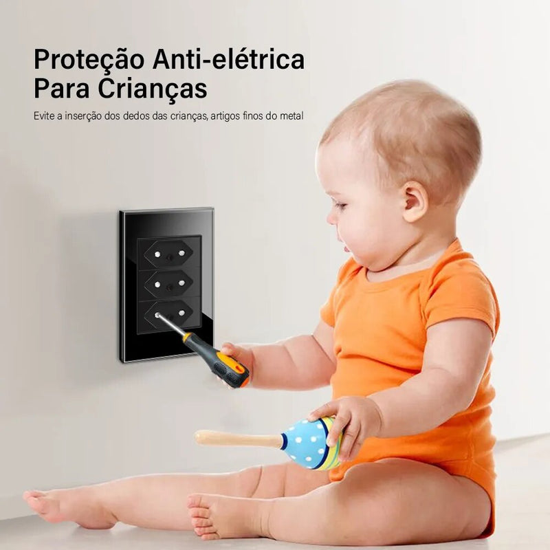 Tomada padrão preto vidro temperado dupla usb tipo c interruptor de luz parede suíça 10a