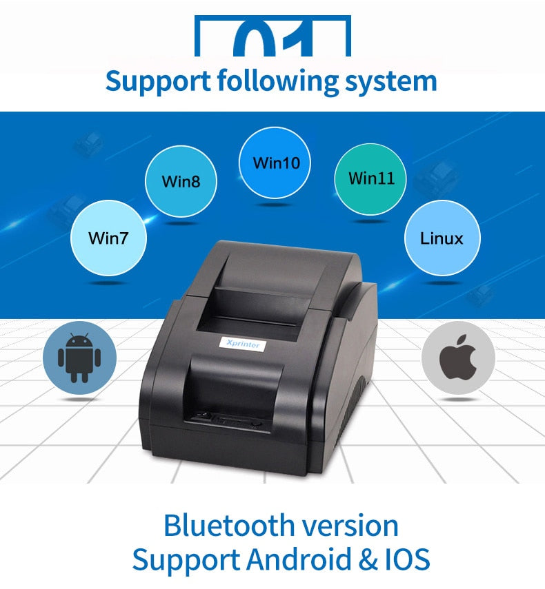 Impressora portátil via Bluetooth para recibos ou comprovantes