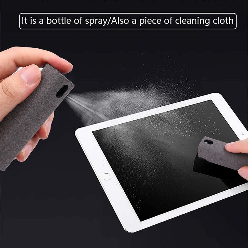 Spray para limpeza de tela de telefone portátil 2 em 1, removedor de poeira de tela de celular com microfibra para iPhone, iPad